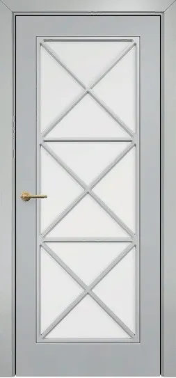 Двери в интерьере - Дверь Оникс Турин фрезерованная эмаль RAL 7038, сатинато с решеткой №5