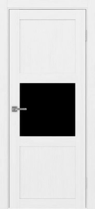 Двери в интерьере - Дверь Эко 530.121 белый лед, lacobel черный
