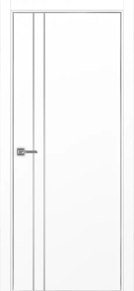 Двери в интерьере - Дверь Эко 205 белый снежный молдинг SC, кромка AL хром SC с 4-х сторон, глухая