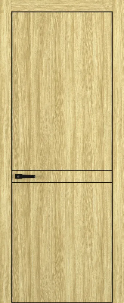Двери в интерьере - Дверь Z K13 toppan дуб натуральный, ALU кромка черная, молдинг черный, глухая