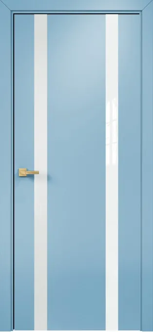 Двери в интерьере - Дверь Оникс Верона 2 эмаль голубая, триплекс белый