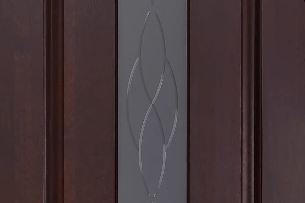 Дверь ОКА массив ольхи Версаль махагон, стекло графит с фрезеровкой. Фото №4