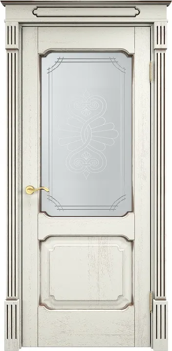 Двери в интерьере - Дверь ПМЦ массив дуба Д7 эмаль F120 с черной патиной, стекло 7-2