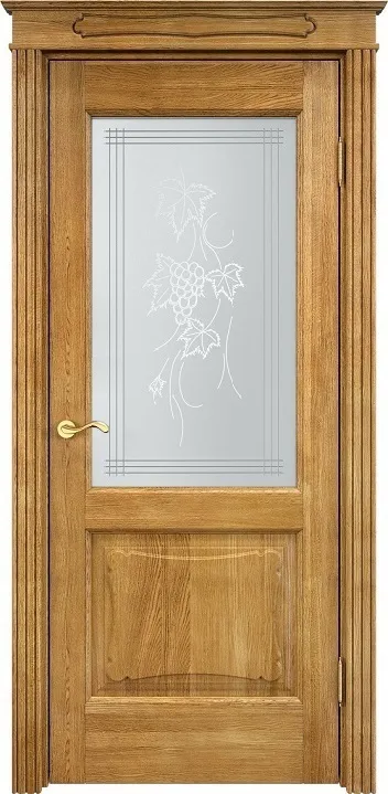 Двери в интерьере - Дверь ПМЦ массив дуба Д6 орех 5%, стекло 6-1