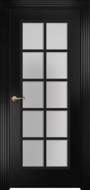 Двери в интерьере - Дверь Оникс Турин фрезерованная эмаль черная, сатинато с решеткой №1