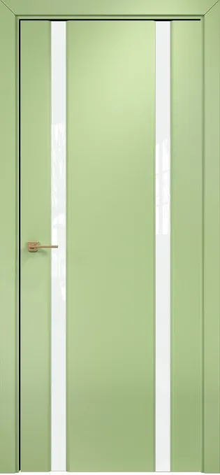 Двери в интерьере - Дверь Оникс Престиж 2 эмаль фисташковая, триплекс белый