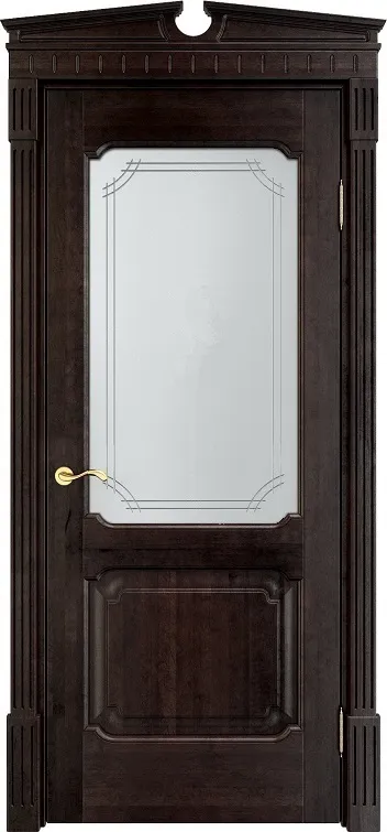 Дверь Итальянская Легенда массив ольхи ОЛ7.2 венге, стекло 7-3