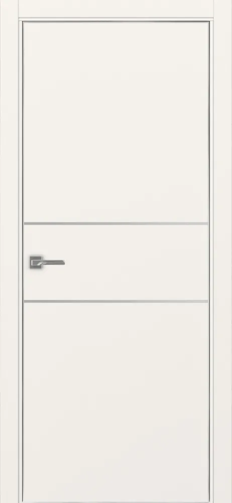 Двери в интерьере - Дверь Эко 203 бежевый молдинг SC, кромка AL хром SC с 4-х сторон, глухая