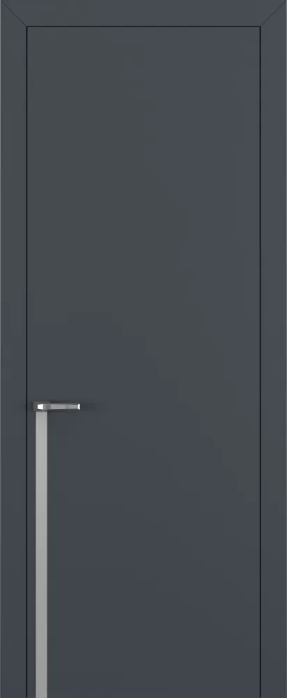 Двери в интерьере - Дверь Z K21 полипропилен  графит премьер, молдинг серебро, глухая