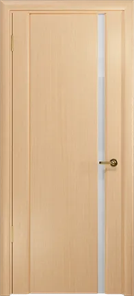 Дверь Арт Деко Спациа-1 беленый дуб, белый триплекс