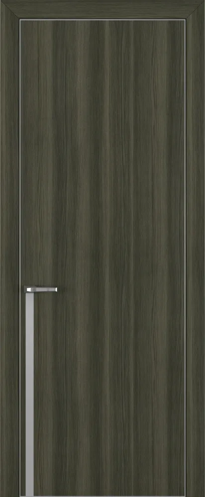 Двери в интерьере - Дверь Z K21 toppan дуб темный, ALU кромка хром, молдинг серебро, глухая