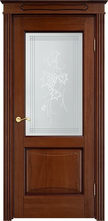 Двери в интерьере - Дверь ПМЦ массив дуба Д6 коньяк с патиной, стекло 6-1