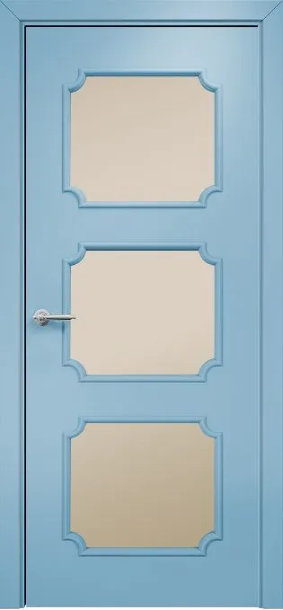 Двери в интерьере - Дверь Оникс Валенсия эмаль голубая, сатинат бронза
