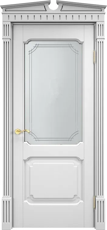 Двери в интерьере - Дверь ПМЦ массив ольхи ОЛ7.2 эмаль белая, стекло 7-3
