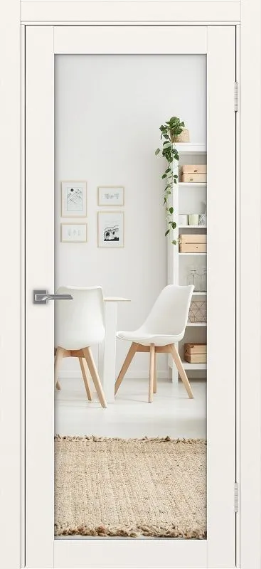 Двери в интерьере - Дверь Эко 501.2 бежевый, зеркало с 2-х сторон