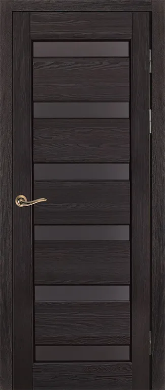 Двери в интерьере - Дверь ОКА браш массив сосны Палермо венге, стекло графит