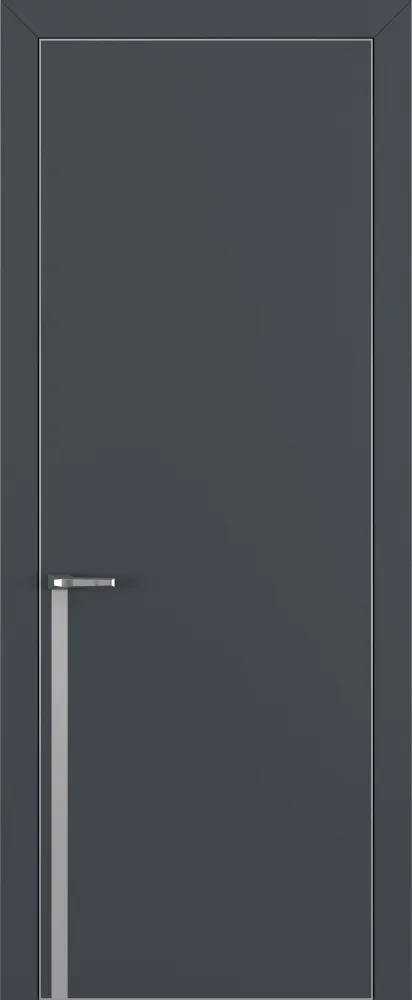 Двери в интерьере - Дверь Z K21 полипропилен  графит премьер, ALU кромка хром, молдинг серебро, глухая