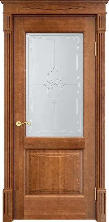 Двери в интерьере - Дверь ПМЦ массив ольхи ОЛ6.2 орех 10%, стекло 6-5