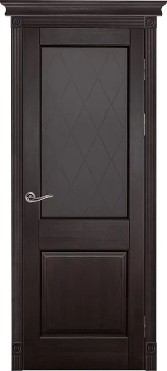 Двери в интерьере - Дверь ДР массив ольхи Европа венге, стекло