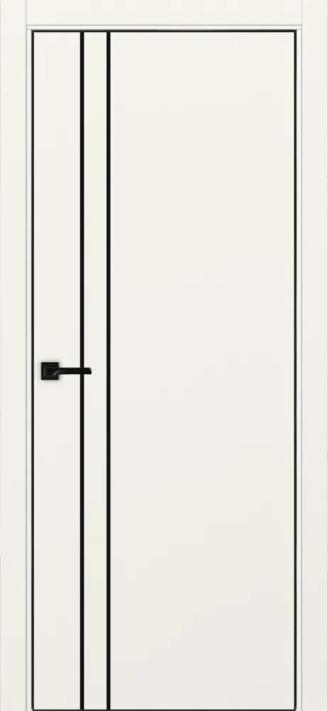 Двери в интерьере - Дверь Эко 205 бежевый молдинг SB, кромка AL черная SB с 4-х сторон, глухая