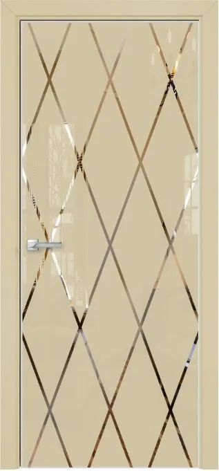 Двери в интерьере - Дверь Оникс Арт лакобель RAL 1015, зеркало №11