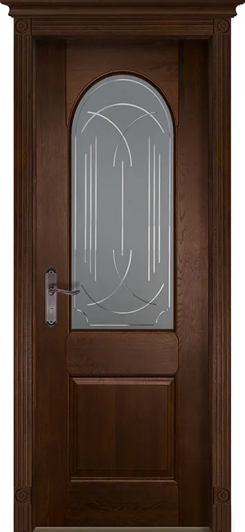 Двери в интерьере - Дверь ДР массив дуба Чезана античный орех, стекло