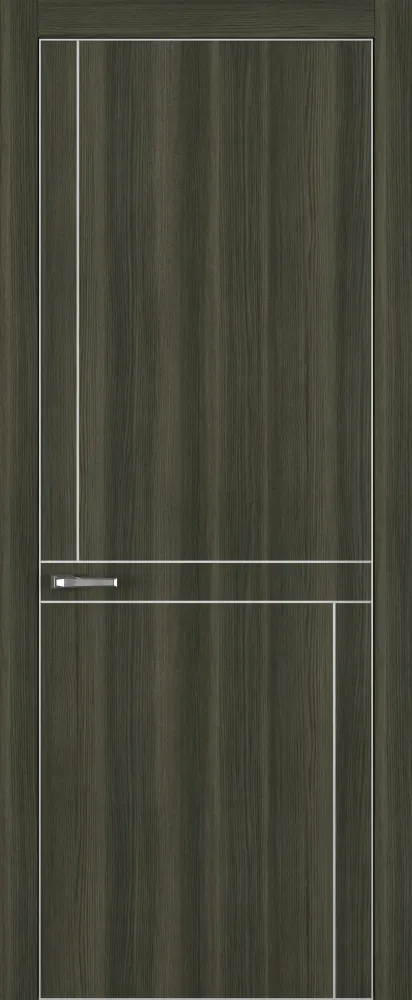 Двери в интерьере - Дверь Z K20 toppan дуб темный, ALU кромка хром, молдинг серебро, глухая