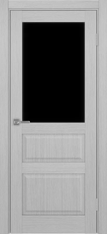 Двери в интерьере - Дверь Эко 631.211 ОФ3 дуб серый, lacobel черный