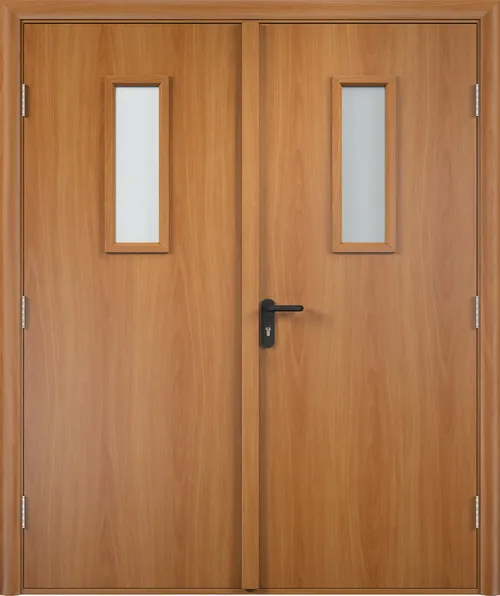 Двери в интерьере - Дверь противопожарная V ДПО+ДПО финиш-пленка 30 мин, миланский орех