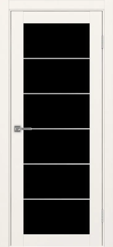 Двери в интерьере - Дверь Эко 501.2 АСС бежевый молдинг SC, lacobel черный