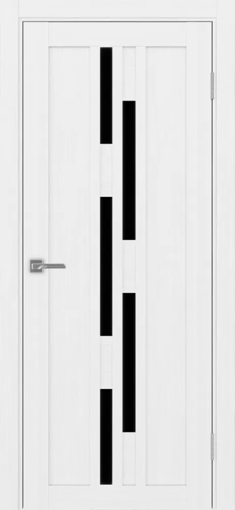 Двери в интерьере - Дверь Эко 551.121 белый лед, lacobel черный
