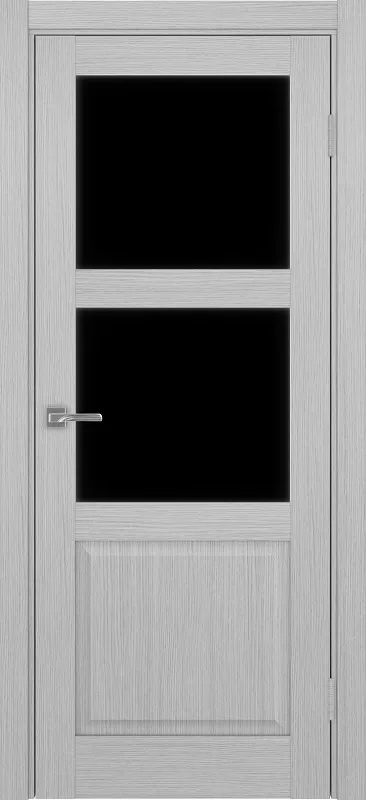 Двери в интерьере - Дверь Эко 630.221 ОФ3 дуб серый, lacobel черный
