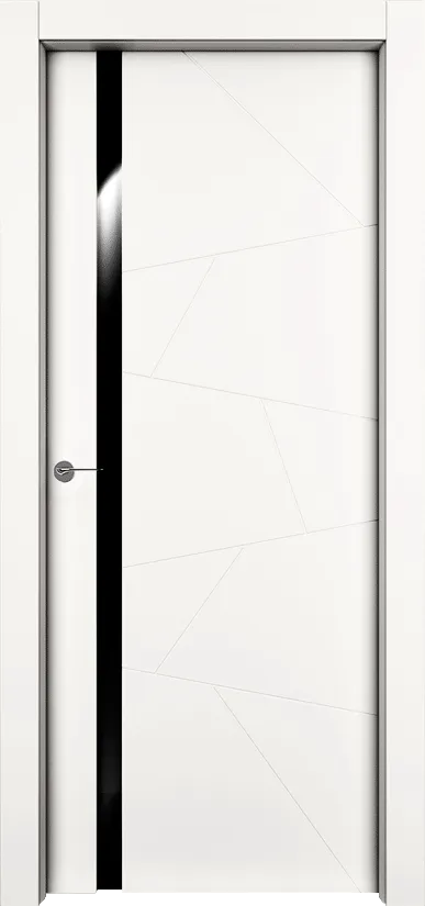 Двери в интерьере - Дверь Берг эмаль RAL 9010, триплекс черный, глухая