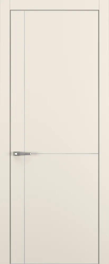 Двери в интерьере - Дверь Z K17 полипропилен крем, ALU кромка хром, молдинг серебро, глухая