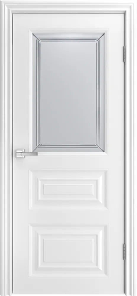 Двери в интерьере - Дверь Ларго-3 эмаль белая, сатинат белый