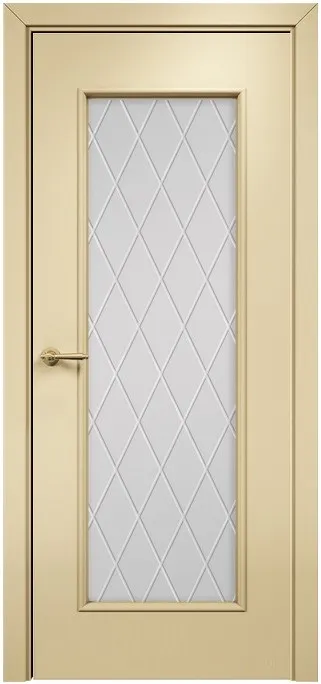 Двери в интерьере - Дверь Оникс Турин эмаль RAL 1015, сатинат гравировка Ромбы