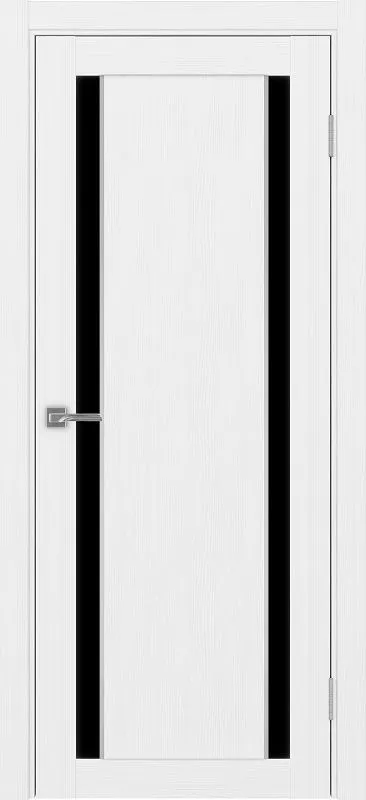 Двери в интерьере - Дверь Эко 523.221 белый лед, lacobel черный