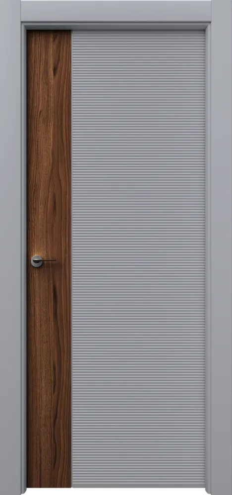 Двери в интерьере - Дверь НеомФ2 эмаль RAL 7047, шпон орех американский, глухая