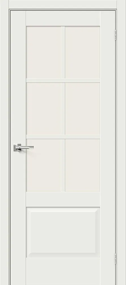 Двери в интерьере - Дверь Прима-13.0.1 эмалит white matt, сатинат magic fog