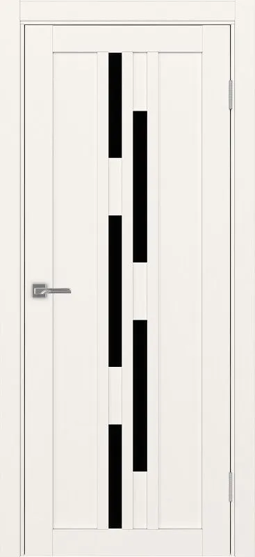 Двери в интерьере - Дверь Эко 551.121 бежевый, lacobel черный