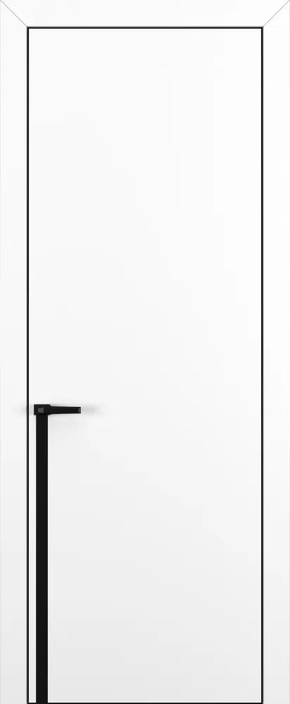 Двери в интерьере - Дверь Z K21 полипропилен белый, ALU кромка черная, молдинг черный, глухая