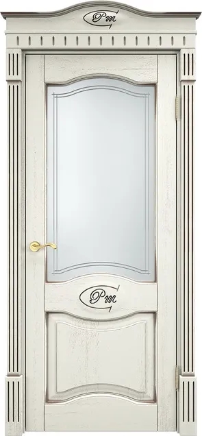 Двери в интерьере - Дверь ПМЦ массив дуба Д3 эмаль F120 с черной патиной, стекло 3-2