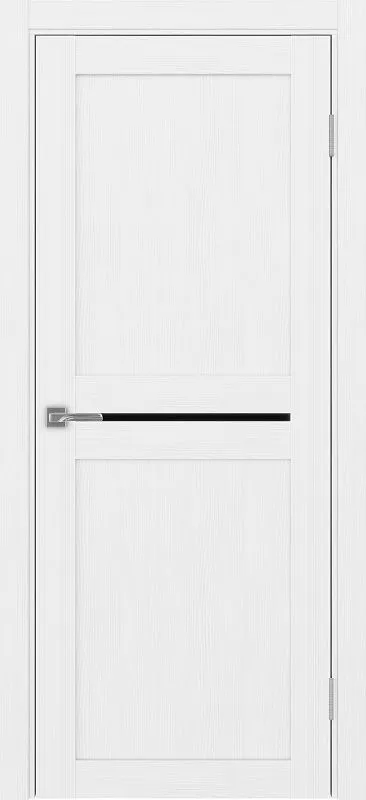 Двери в интерьере - Дверь Эко 520.121 белый лед, lacobel черный