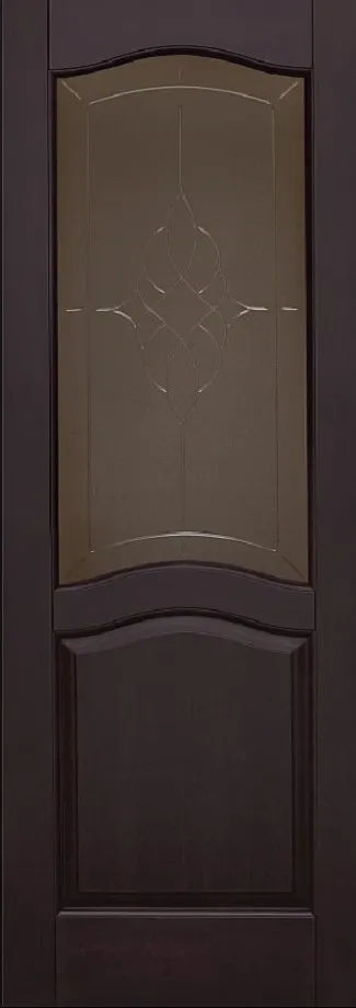 Двери в интерьере - Дверь ОКА массив ольхи Лео венге, стекло графит с фрезеровкой