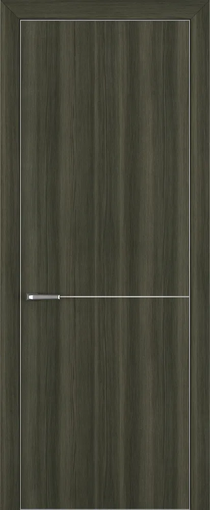 Двери в интерьере - Дверь Z K10 toppan дуб темный, ALU кромка хром, молдинг серебро, глухая