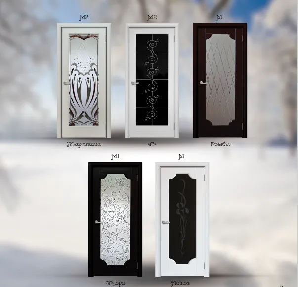 Дверь Берест массив сосны Мотив-1 эмаль белая, триплекс черный 4мм. Фото №3