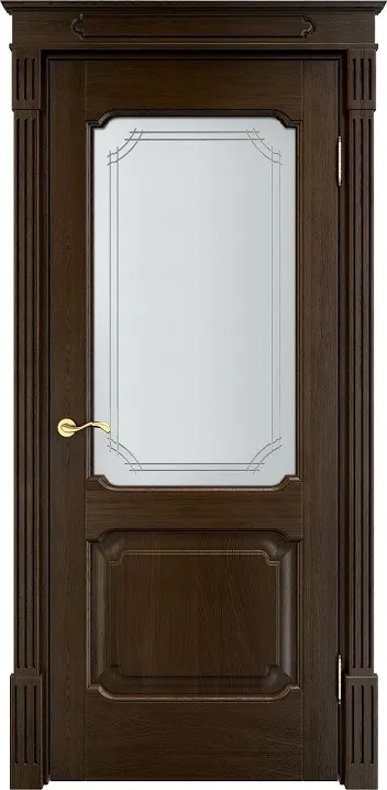 Двери в интерьере - Дверь ПМЦ массив дуба Д7 мореный дуб, стекло 7-3