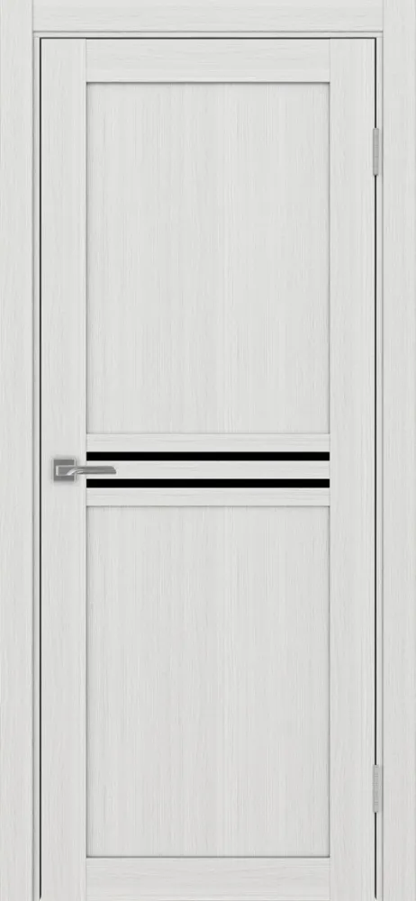 Двери в интерьере - Дверь Эко 552.12 ясень серебристый, lacobel черный