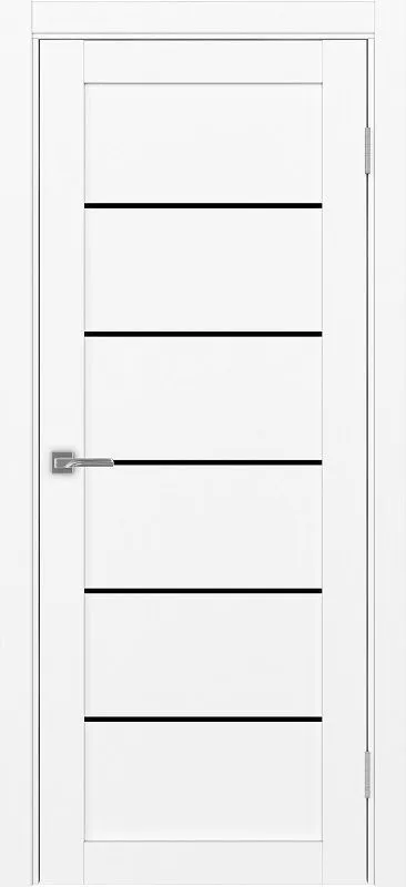 Двери в интерьере - Дверь Эко 506.12 белый снежный, lacobel черный