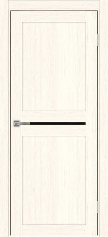Двери в интерьере - Дверь Эко 520.121 ясень светлый, lacobel черный